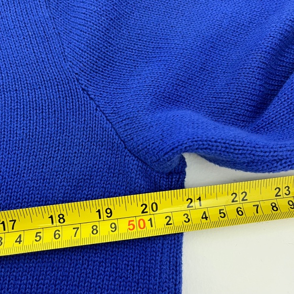 Polo Ralph Lauren Mens Small Pullover Sweater Blue Tight Knit 1/4 Zip Mock Neck - Picture 7 of 9